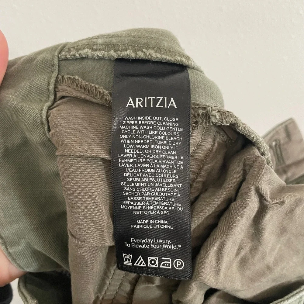 TNA Aritzia Picture Cargo Pant Olive Green High Rise Wide Leg Indie Y2K Size 0 - Picture 11 of 16